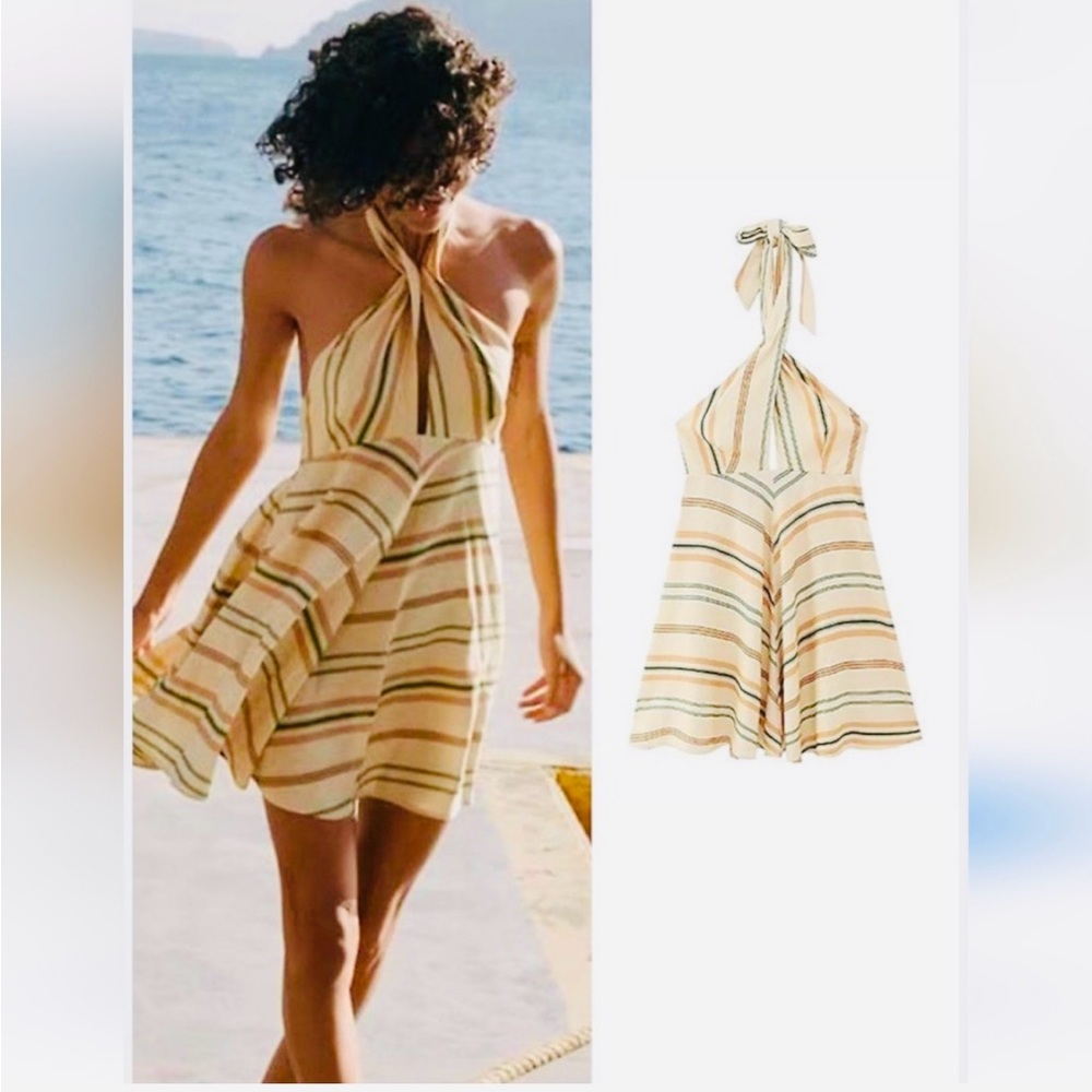 Zara Striped Halter Neck Fun Dress